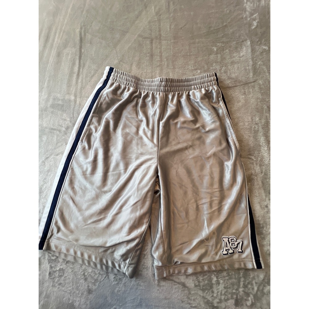 Aeropostale Basketball Shorts Mens Small Gray Athletic Striped A87 Logo